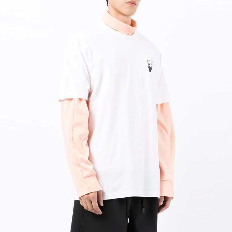 OFF-WHITE FW21 Logo Graphic White Loose-Fit T-Shirt Crewneck. OMAA038F21JER0060184 圖 4