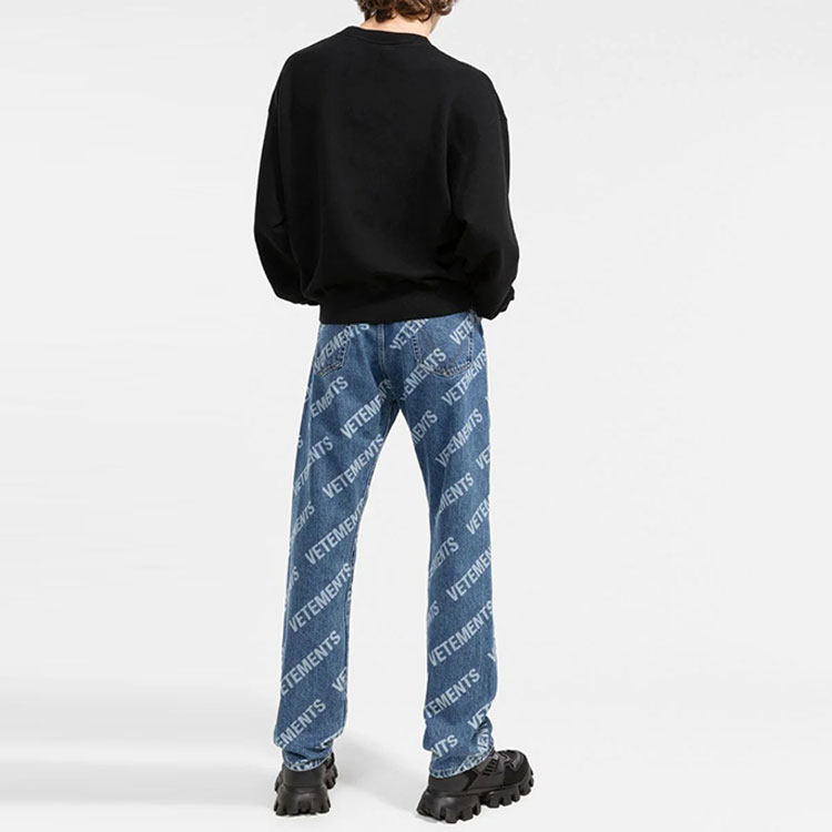 Shop Sudadera Negra OFF-WHITE FW21 Logo Print de Manga Larga - Corte Holgado OMBA035F21FLE0031084