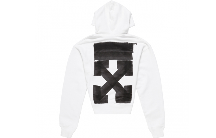 OFF-WHITE FW21 Logo Print Pullover Hoodie Relaxed Fit White OMBB037F21FLE0160110 圖 3