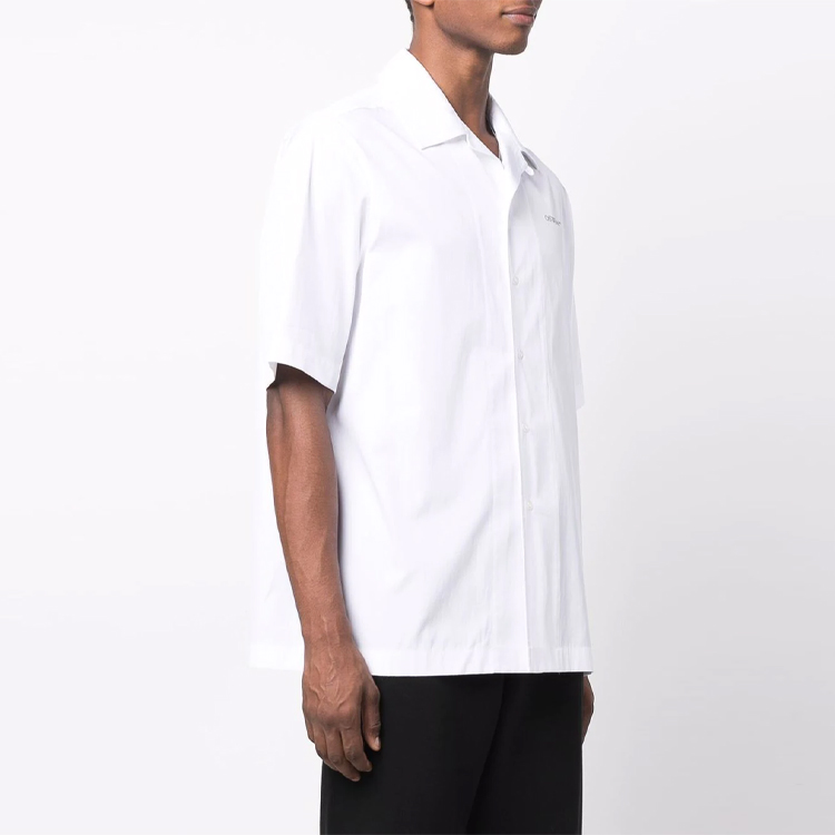 OFF-WHITE FW21 Logo Short Sleeve Shirt Oversized Fit White Men’s. OMGA196F21FAB0040184 圖 4