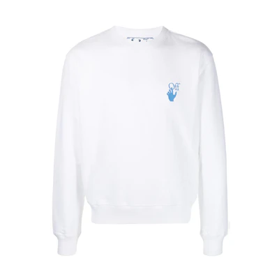 OFF-WHITE FW21 Logo Slogan Pullover Sweatshirt Regular Fit White - OMBA025F21FLE0040184