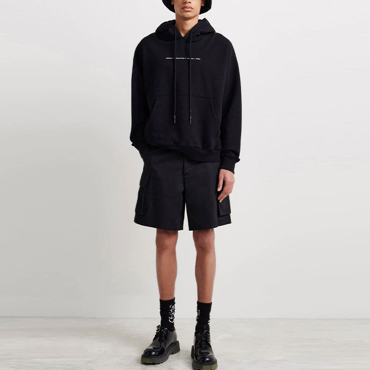 Lookbook Sudadera Negra OFF-WHITE FW21 Logo Marker Relaxed Fit. OMBB085F21FLE0181084