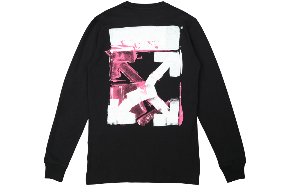 Off-White FW21 Painted Arrows Crewneck Long Sleeve Sweatshirt Black OMAB001F21JER0051032