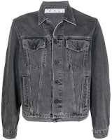 OFF-WHITE FW21 Slim Fit Denim Jacket Grey Fashionable Outerwear OMYE054F21DEN0030601 OFF-WHITE FW21 Slim Fit Denim Jacket Grey Fashionable Outerwear OMYE054F21DEN0030601