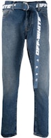 OFF-WHITE FW21 Tapered Belt Slim Fit Jeans Blue Casual Denim. OMYA127F21DEN0024501 OFF-WHITE FW21 Tapered Belt Slim Fit Jeans Blue Casual Denim. OMYA127F21DEN0024501