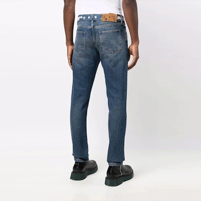 OFF-WHITE FW21 藍色收腰帶修身牛仔褲 休閒丹寧褲 OMYA127F21DEN0024501 Purchase OFF-WHITE FW21 藍色收腰帶修身牛仔褲 休閒丹寧褲 OMYA127F21DEN0024501