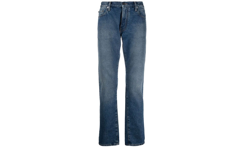 OFF-WHITE FW21 Tapered Casual Jeans Blue OMYA102F21DEN0074501
