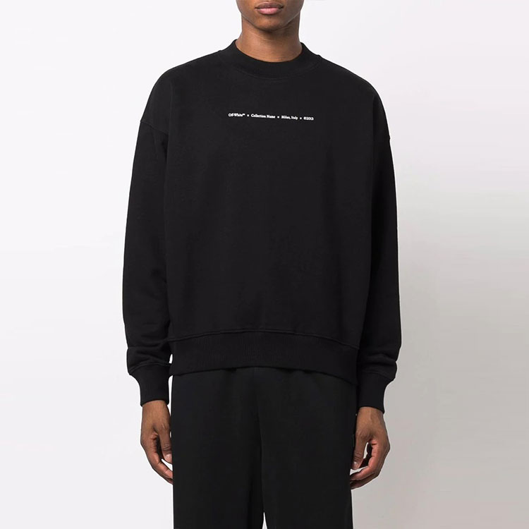 OFF-WHITE FW21 Tornado Arrow Logo Print Pullover Crewneck Sweatshirt Black. OMBA054F21FLE0081084 圖 3