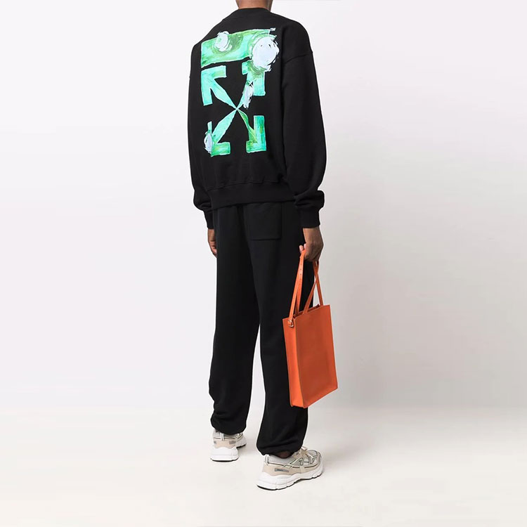 OFF-WHITE FW21 Tornado Arrow Logo Print Pullover Crewneck Sweatshirt Black. OMBA054F21FLE0081084 圖 4