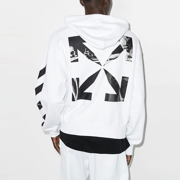 Purchase OFF-WHITE FW21 Hoodie Putih Lengan Panjang Sweatshirt OMBB037F21FLE0100110