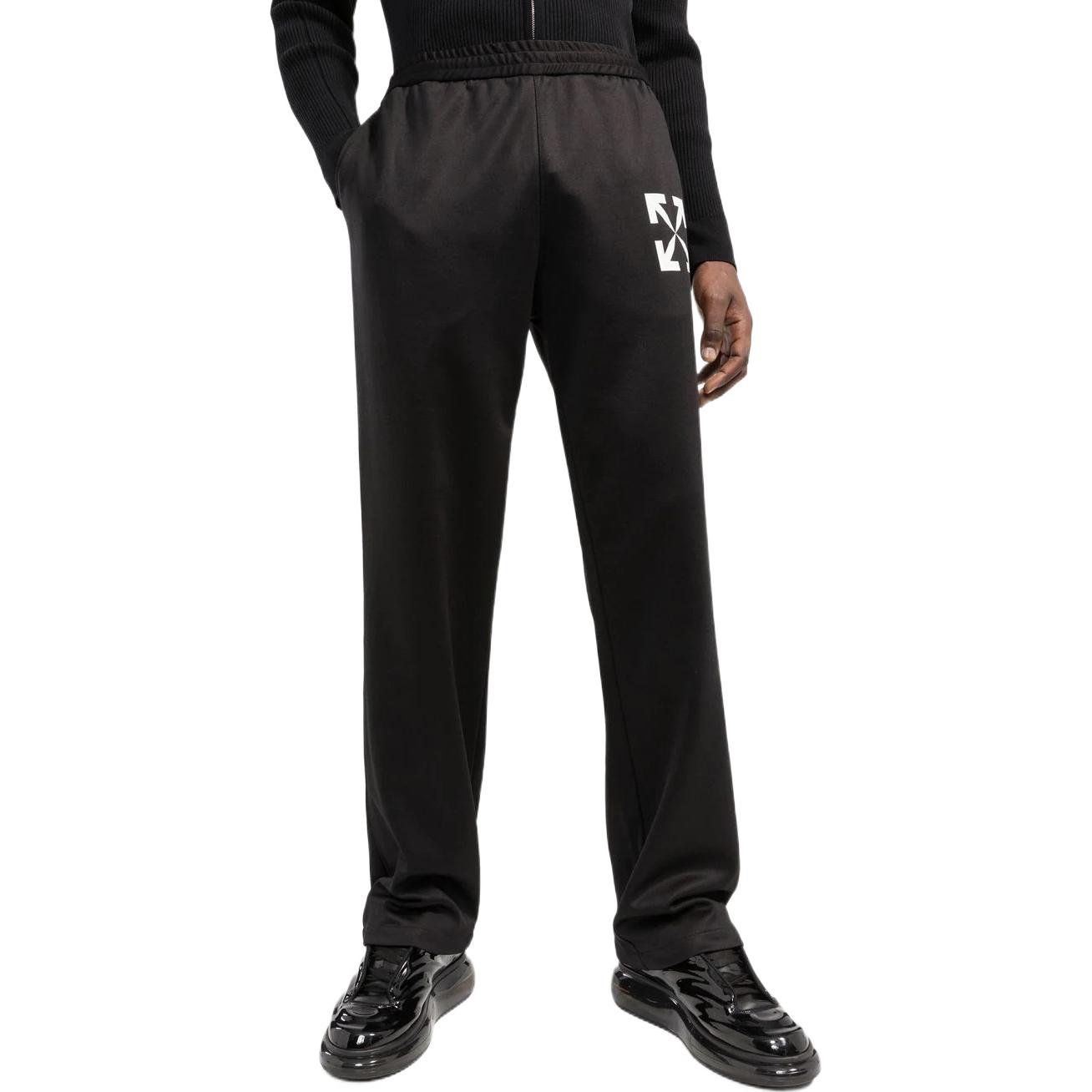 Purchase OFF-WHITE FW22  Black Casual Arrow Graphic Sweatpants OMCJ018C99FAB0021001