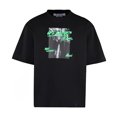 OFF-WHITE FW22 Black Letter Print Loose Fit Short Sleeve Tee OMAA120F22JER0071070