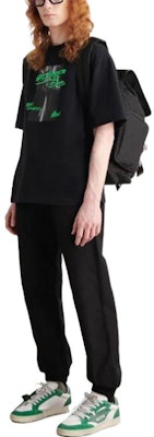 オフホワイト FW22 ブラック レタープリント ルーズフィット 半袖Tシャツ OMAA120F22JER0071070 Details for オフホワイト FW22 ブラック レタープリント ルーズフィット 半袖Tシャツ OMAA120F22JER0071070