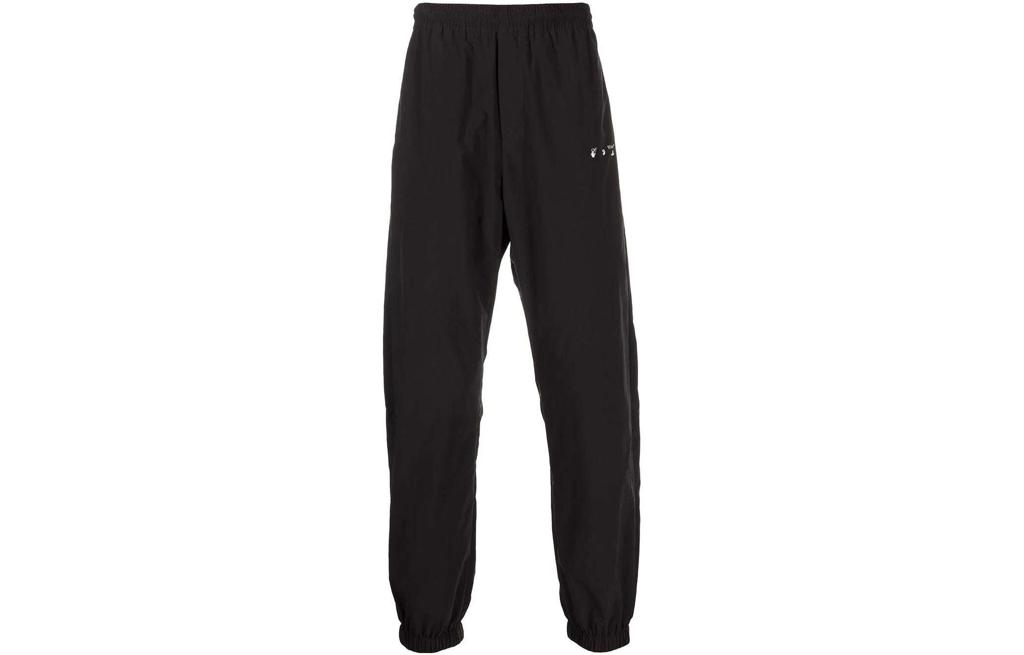 Order OFF-WHITE FW22  Black Logo Print Jogger Knit Sweatpants OMCA226C99FAB0011001