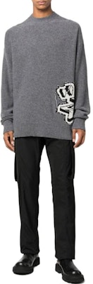 오프화이트 FW22 그레이 청키 니트 울 스웨터 크루넥 풀오버 OMHE125F22KNI0010610-MEDIUM Lookbook 오프화이트 FW22 그레이 청키 니트 울 스웨터 크루넥 풀오버 OMHE125F22KNI0010610-MEDIUM