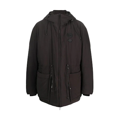 OFF-WHITE FW22 Logo Patch Oversized Jacket Brown Long Sleeve Outerwear OMED056F22FAB0011000