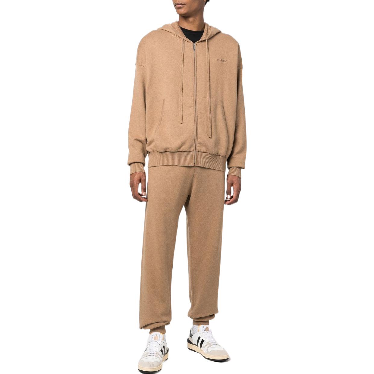 Lookbook OFF-WHITE FW22  Solid Logo Embroidered Sweatpants Brown OMHG012F22KNI0016262