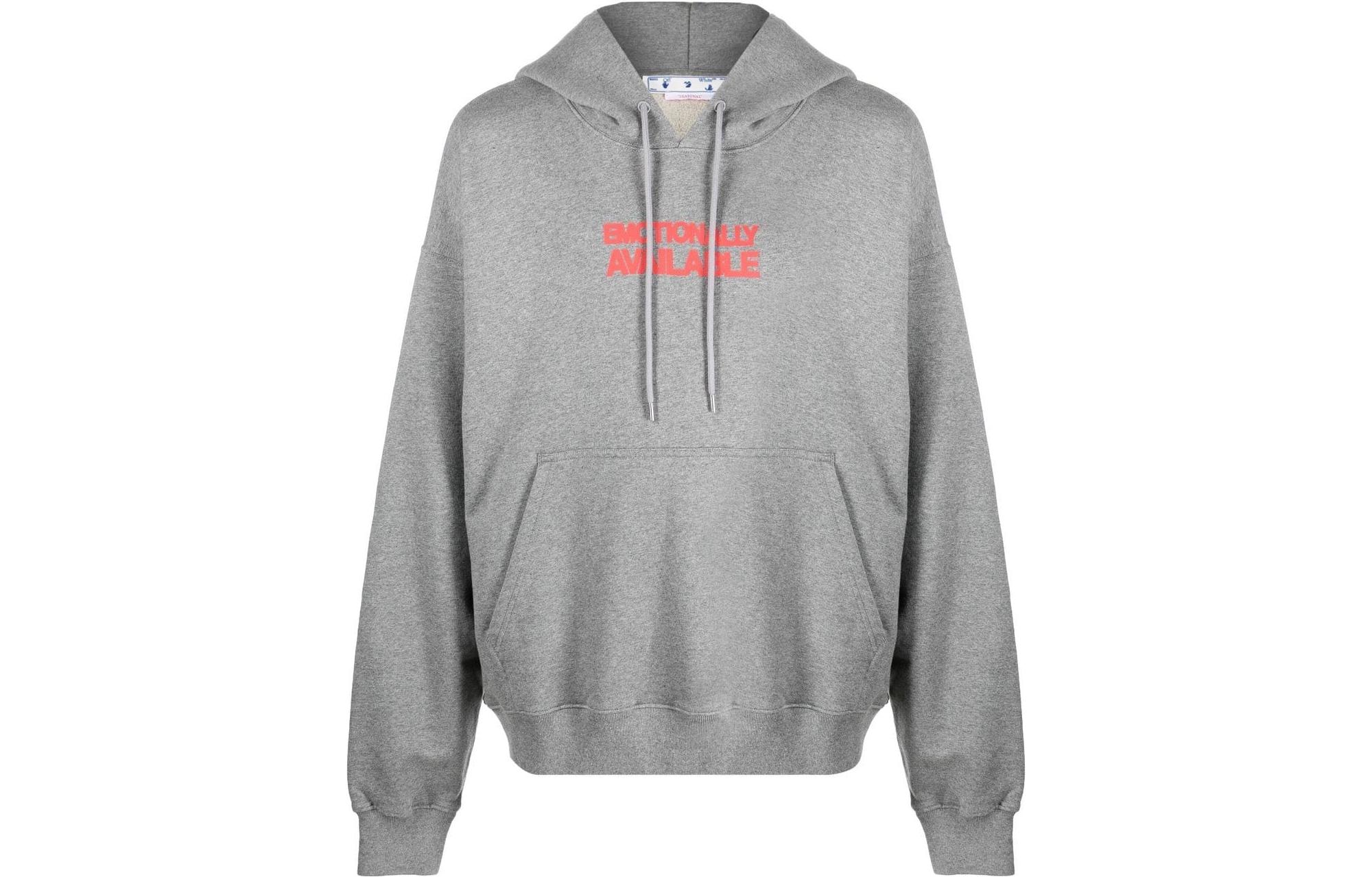 Order OFF-WHITE FW22 Arrow Graphic Print Hoodie Grey  Oversized Fit. OMBB085F22FLE0070825