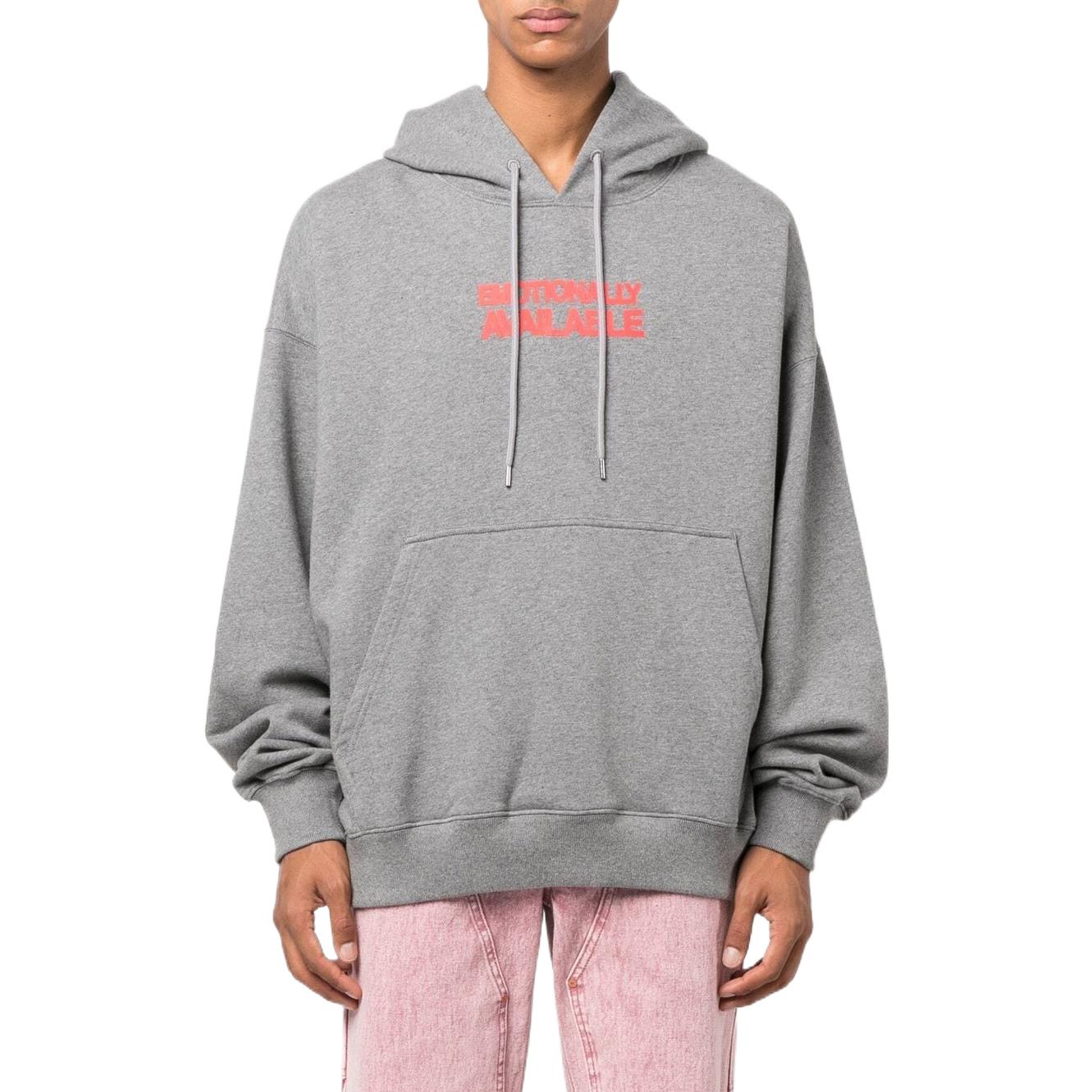 Shop OFF-WHITE FW22 Arrow Graphic Print Hoodie Grey  Oversized Fit. OMBB085F22FLE0070825