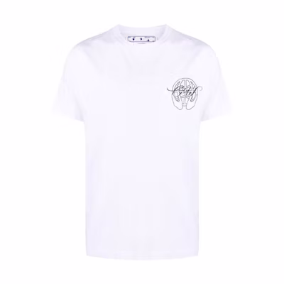 OFF-WHITE FW22 Arrow Logo Graphic Short Sleeve T-Shirt White Mens. OMAA027S23JER0070110