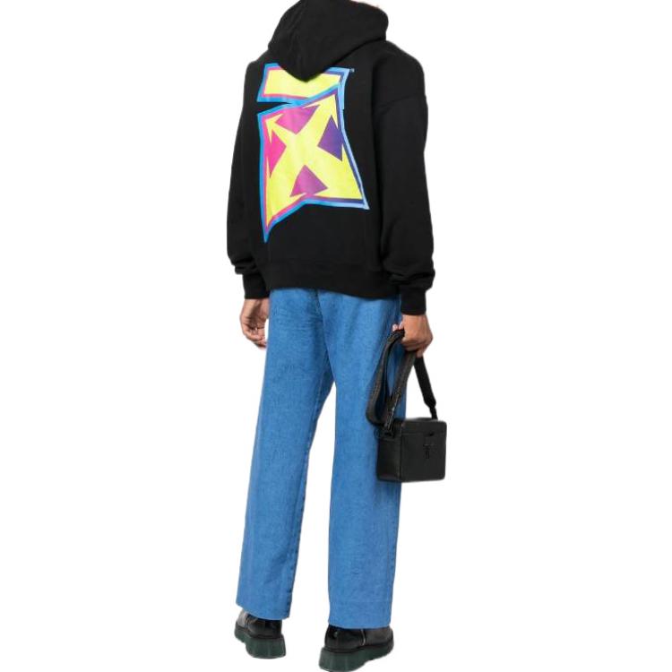 Shop OFF-WHITE FW22 Arrows Print Hoodie Black Slim Fit Long Sleeve. OMBB085F22FLE0041070