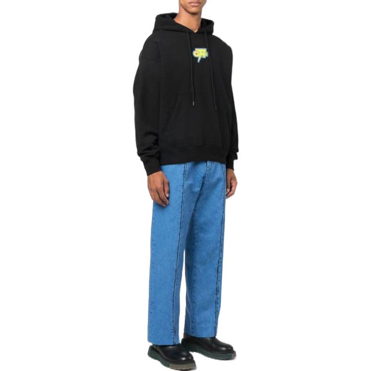 Purchase OFF-WHITE FW22 Arrows Print Hoodie Black Slim Fit Long Sleeve. OMBB085F22FLE0041070