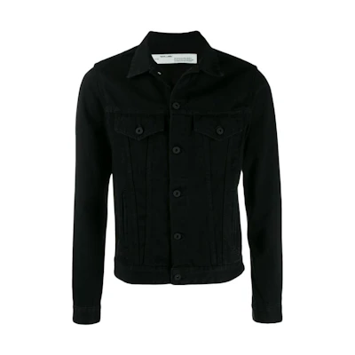 OFF-WHITE FW22 Back Logo Print Long Sleeve Jacket Black Menswear OMYE005E19E540451028