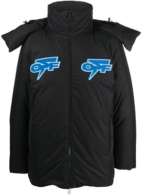 OFF-WHITE FW22 Black Casual Logo Patch Long Sleeve Hooded Jacket Men OMED057F22FAB0021045 Order OFF-WHITE FW22 Black Casual Logo Patch Long Sleeve Hooded Jacket Men OMED057F22FAB0021045