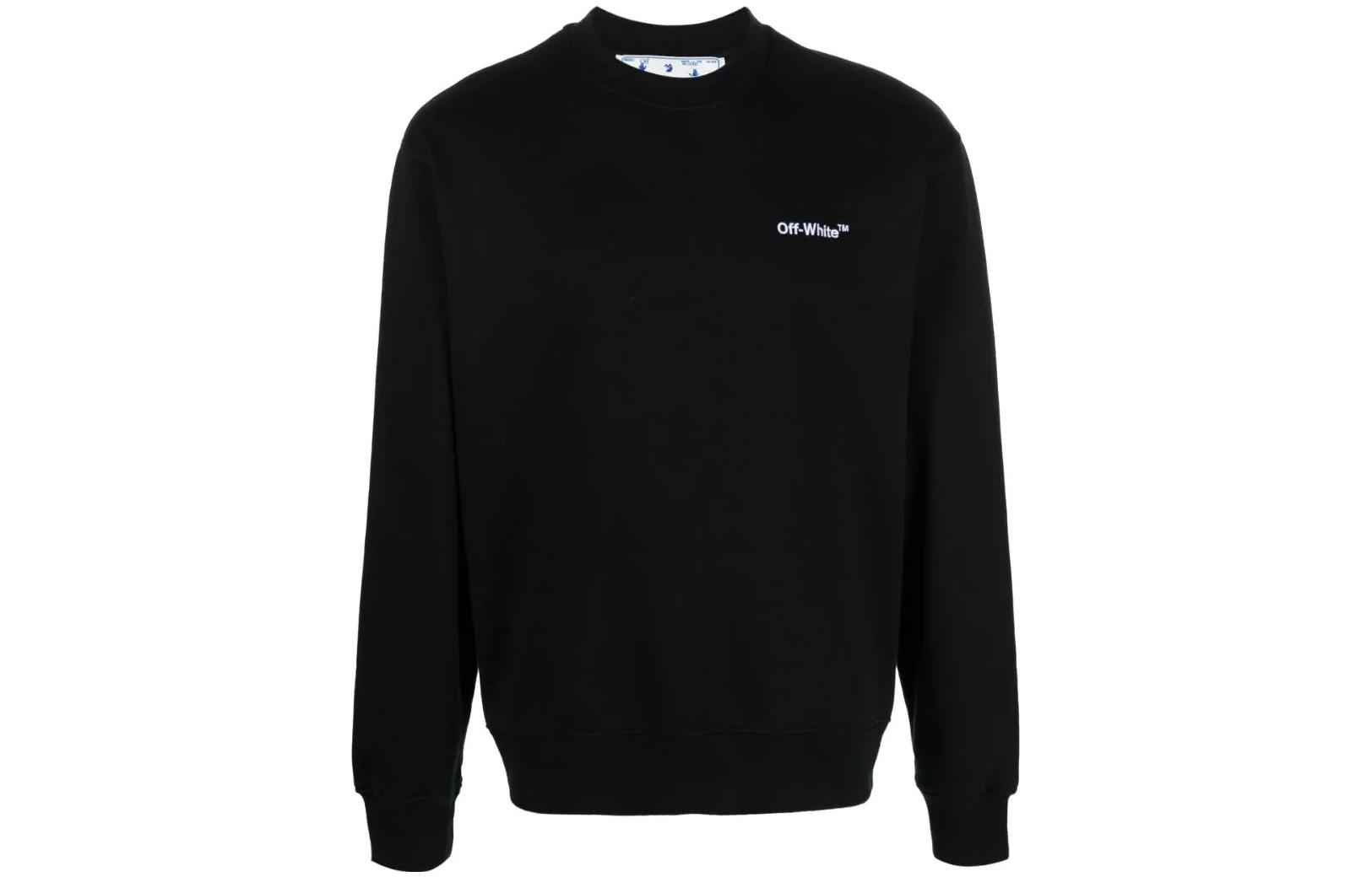 Buy OFF-WHITE FW22 Black Logo Print Crewneck Long Sleeve Sweatshirt  Regular Fit OMBA057C99FLE01010011001