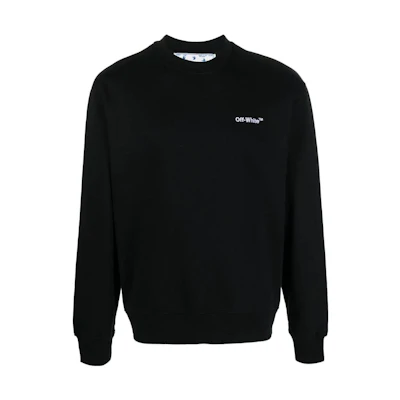 OFF-WHITE FW22 Black Logo Print Crewneck Long Sleeve Sweatshirt Regular Fit OMBA057C99FLE01010011001
