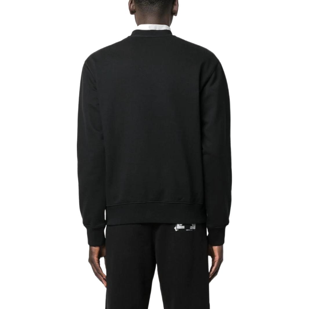 Shop OFF-WHITE FW22 Black Logo Print Crewneck Long Sleeve Sweatshirt  Regular Fit OMBA057C99FLE01010011001