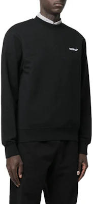 OFF-WHITE FW22 Black Logo Print Crewneck Long Sleeve Sweatshirt Regular Fit OMBA057C99FLE01010011001 Purchase OFF-WHITE FW22 Black Logo Print Crewneck Long Sleeve Sweatshirt Regular Fit OMBA057C99FLE01010011001