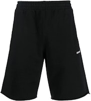 OFF-WHITE FW22 Black Logo Print Elastic Waist Shorts Casual Fit. OMCI012C99FLE0031001 OFF-WHITE FW22 Black Logo Print Elastic Waist Shorts Casual Fit. OMCI012C99FLE0031001