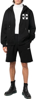 OFF-WHITE 2022秋冬黑色Logo印花松紧腰休闲短裤 休闲版型 OMCI012C99FLE0031001 Lookbook OFF-WHITE 2022秋冬黑色Logo印花松紧腰休闲短裤 休闲版型 OMCI012C99FLE0031001