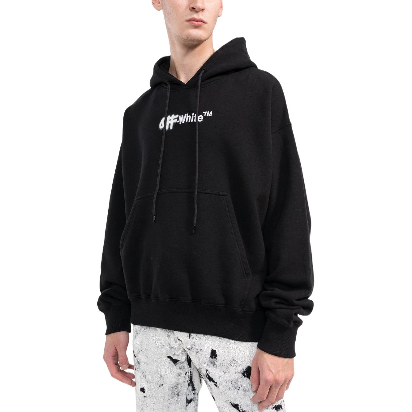 OFF-WHITE FW22 Black Logo Print Hoodie  Oversized Fit Autumn Wear OMBB085F22FLE0021001 圖 6