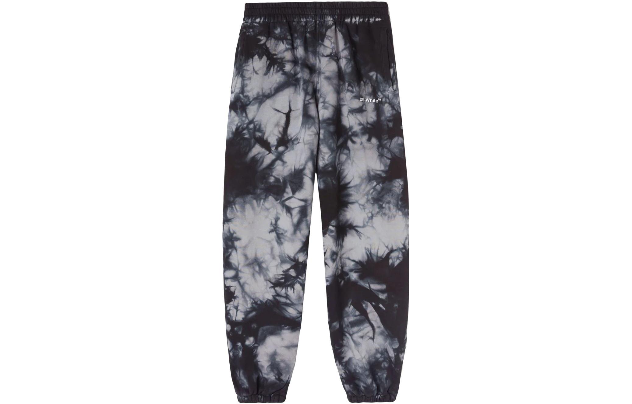 OFF-WHITE FW22 Black Marble Print Jogger Sweatpants OMCH029F22FLE0090701