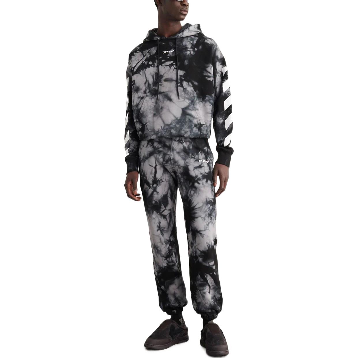 Lookbook OFF-WHITE FW22 Black Marble Print Jogger Sweatpants OMCH029F22FLE0090701