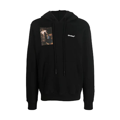OFF-WHITE FW22 Character Print Black Hoodie Loose Fit OMBB097C99FLE0101001