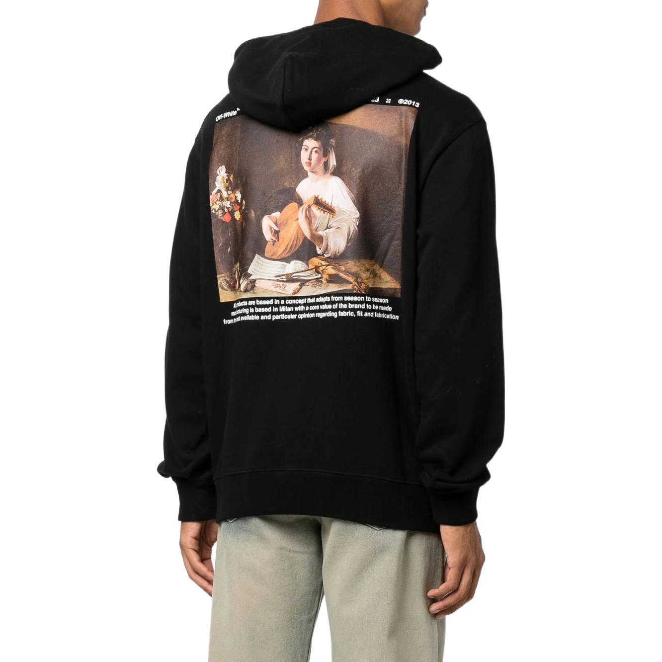 OFF-WHITE FW22 Character Print Black Hoodie  Loose Fit OMBB097C99FLE0101001 圖 4