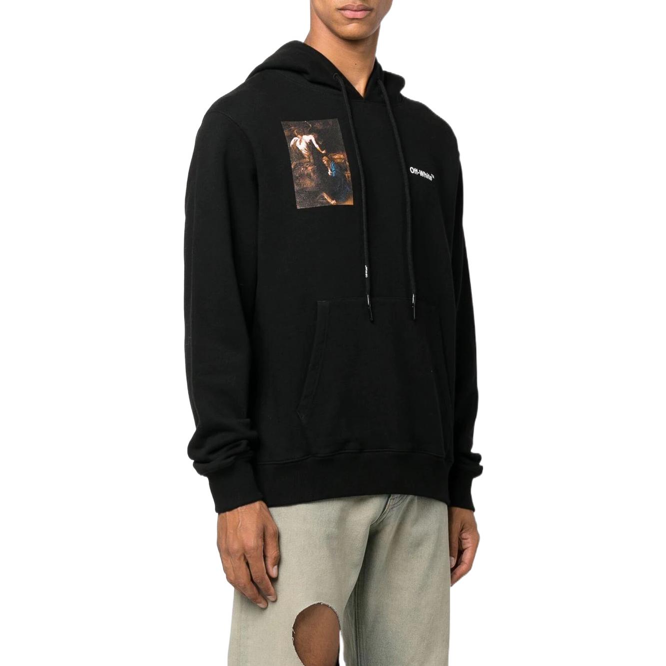 OFF-WHITE FW22 Character Print Black Hoodie  Loose Fit OMBB097C99FLE0101001 圖 5