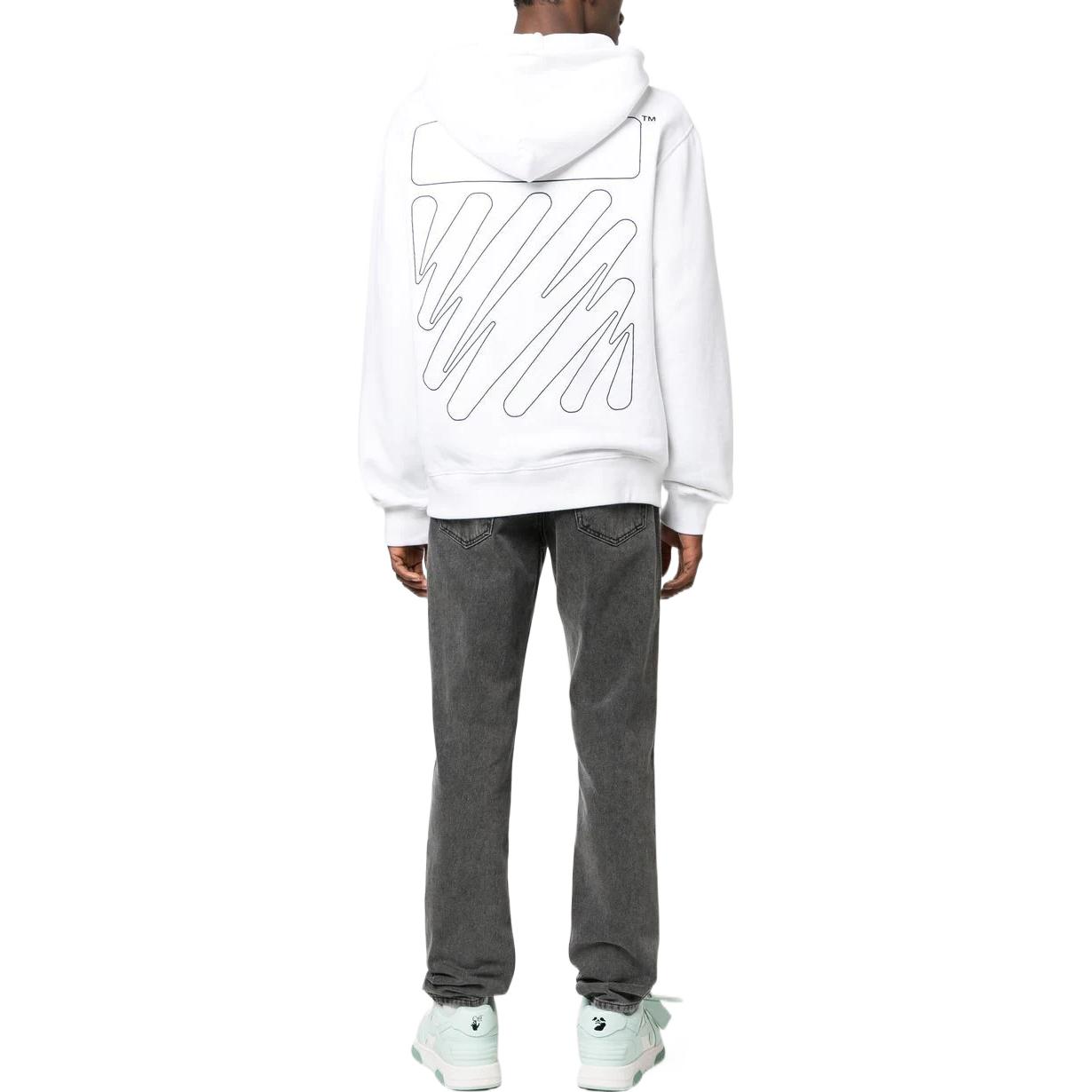 OFF-WHITE FW22 Diagonal Logo Print Zip Hoodie White Mens Regular Fit. OMBE013C99FLE0070110 圖 5