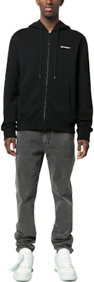 OFF-WHITE FW22 斜紋標誌拉鍊連帽衫 黑色 常規版型 OMBE013C99FLE0071001 Lookbook OFF-WHITE FW22 斜紋標誌拉鍊連帽衫 黑色 常規版型 OMBE013C99FLE0071001