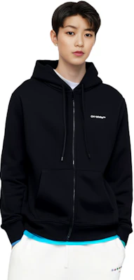 OFF-WHITE FW22 斜紋標誌拉鍊連帽衫 黑色 常規版型 OMBE013C99FLE0071001 Details for OFF-WHITE FW22 斜紋標誌拉鍊連帽衫 黑色 常規版型 OMBE013C99FLE0071001