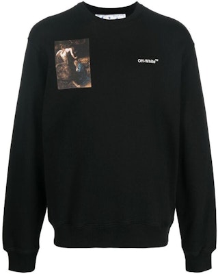 OFF-WHITE FW22 Graphic Crewneck Lengan Panjang Sweatshirt Hitam - Loose Fit. OMBA057C99FLE0111001 Order OFF-WHITE FW22 Graphic Crewneck Lengan Panjang Sweatshirt Hitam - Loose Fit. OMBA057C99FLE0111001