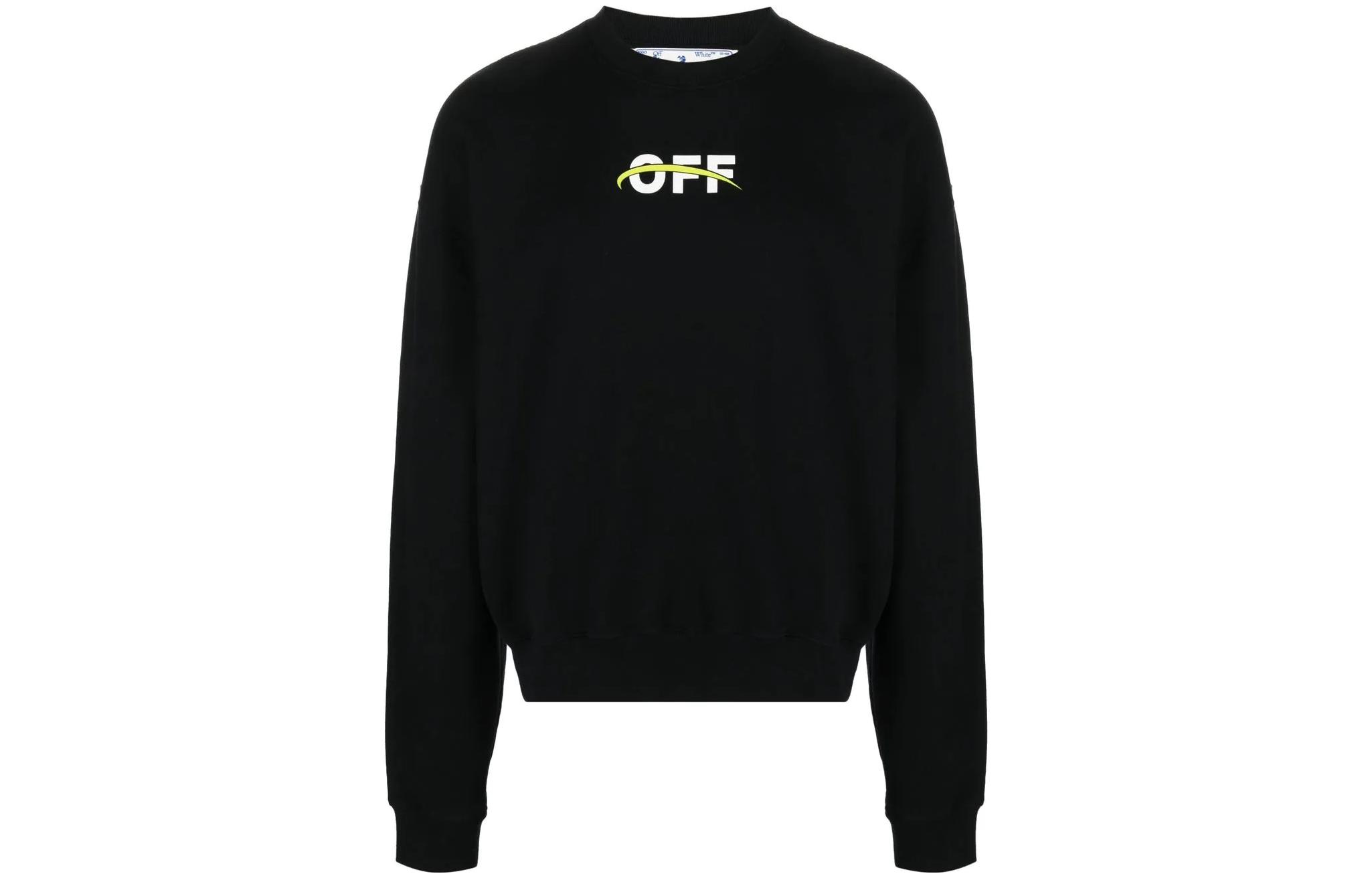 Off-White FW22 Graphic Crewneck Pullover Sweatshirt Black () OMBA058F22FLE0051001
