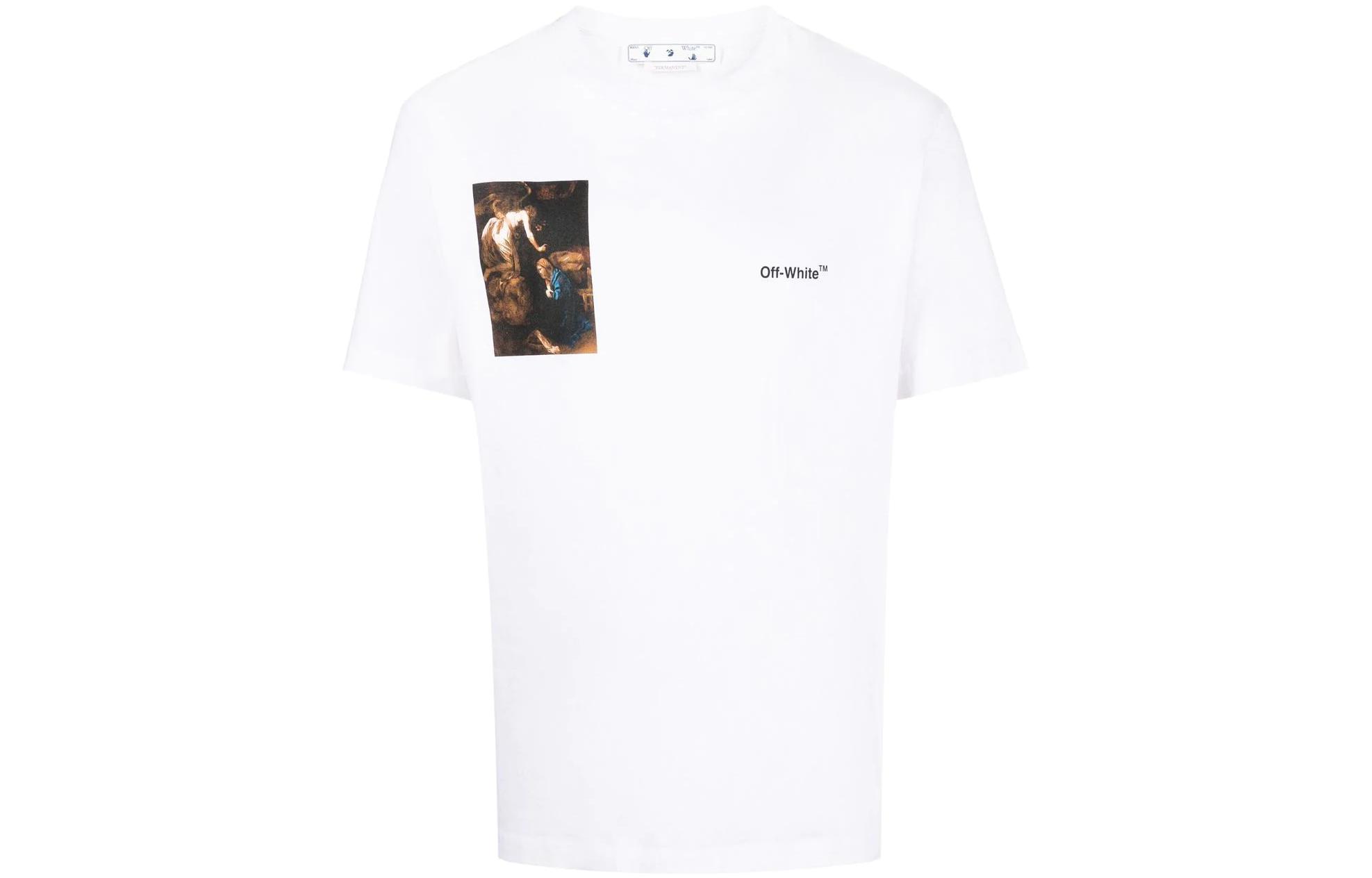 OFF-WHITE FW22 Graphic Crewneck Short Sleeve T-Shirt White -  Regular Fit OMAA027C99JER0110110