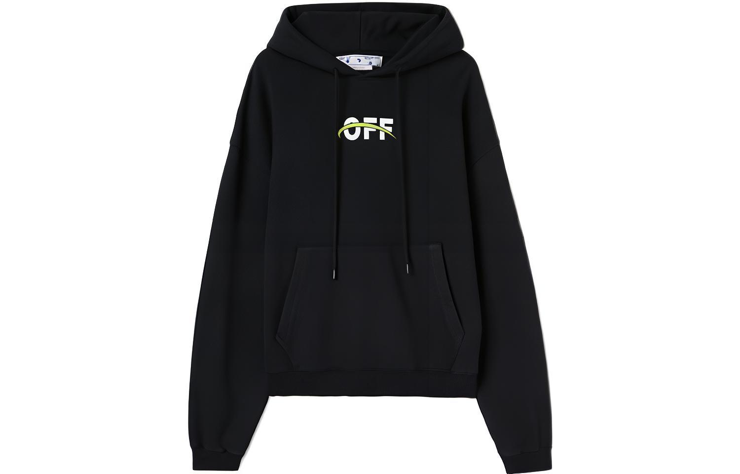 OFF-WHITE FW22 Graphic Print Oversized Hoodie Black OMBB037F22FLE0081001