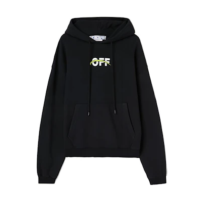 OFF-WHITE FW22 Graphic Print Oversized Hoodie Black OMBB037F22FLE0081001