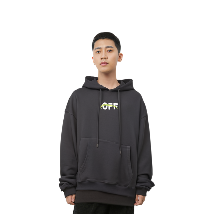 OFF-WHITE FW22 Graphic Print Oversized Hoodie Black OMBB037F22FLE0081001 圖 6