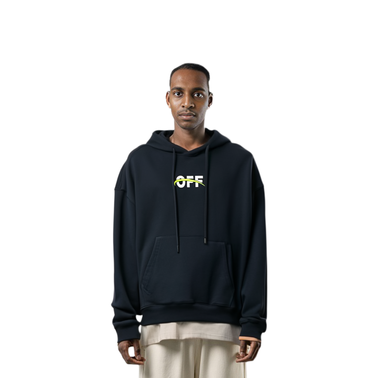 OFF-WHITE FW22 Graphic Print Oversized Hoodie Black OMBB037F22FLE0081001 圖 7